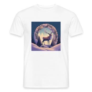 Deer wreath - Men's T-Shirt - white - Front - AI Model Male 178 dark (178cm)
