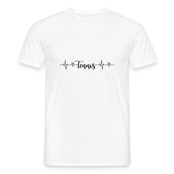Tennis battement de cœur - T-shirt homme - blanc - Devant - AI Model Male 178 dark (178cm)