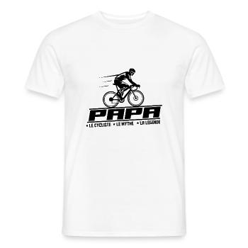 Papa le cycliste - T-shirt homme - blanc - Devant - AI Model Male 178 dark (178cm)