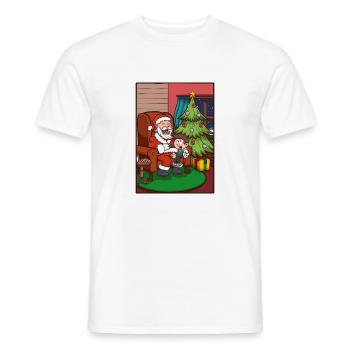 Père Noël avec enfant - T-shirt homme - blanc - Devant - AI Model Male 178 dark (178cm)