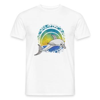 Delfin - Männer T-Shirt - Weiß - Vorne - AI Model Male 178 dark (178cm)