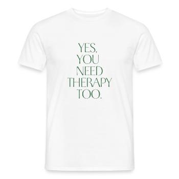 THÉRAPIE. Une chemise, un mot. - T-shirt homme - blanc - Devant - AI Model Male 178 dark (178cm)