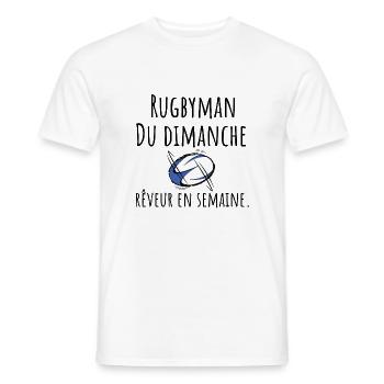 Verträumter Sonntags-Rugbyspieler unter der Woche - Männer T-Shirt - Weiß - Vorne - AI Model Male 178 dark (178cm)