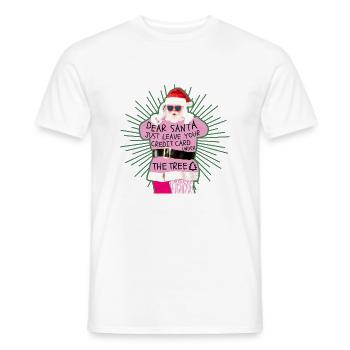 Dongxiang... Il vous suffit de laisser votre carte de crédit sous le... - T-shirt homme - blanc - Devant - AI Model Male 178 dark (178cm)