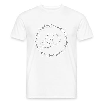 Hundekopf mit Knochen - Männer T-Shirt - Weiß - Vorne - AI Model Male 178 dark (178cm)