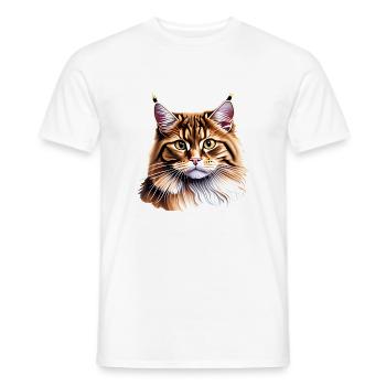 Maine Coon Chaton Chaton Propriétaire Chat Mâle - T-shirt homme - blanc - Devant - AI Model Male 178 dark (178cm)