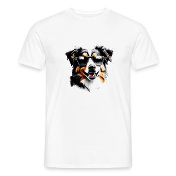 Berger Australien Chien Propriétaire Chien Chiot - T-shirt homme - blanc - Devant - AI Model Male 178 dark (178cm)