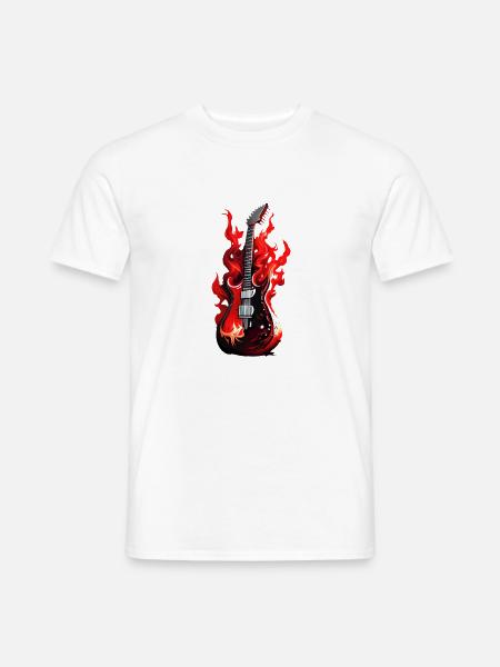 Gitarre Zupfinstrument Gitarrist Musikinstrument - Männer T-Shirt - Weiß