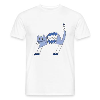 Cat - Men's T-Shirt - white - Front - AI Model Male 178 dark (178cm)
