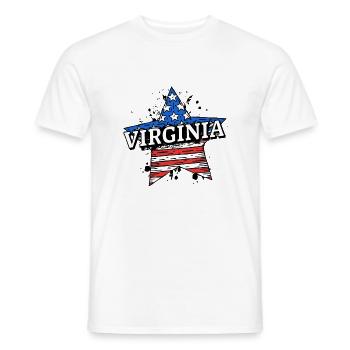 Virginie - États-Unis - États-Unis d’Amérique - T-shirt homme - blanc - Devant - AI Model Male 178 dark (178cm)