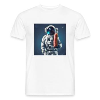 Astronaute saucisse - T-shirt homme - blanc - Devant - AI Model Male 178 dark (178cm)