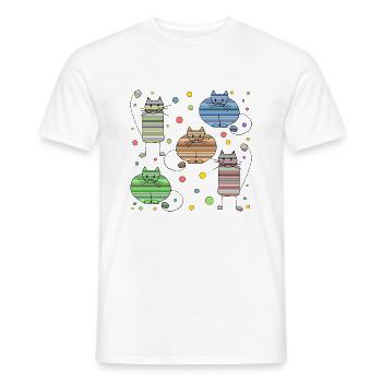 Cats - Men's T-Shirt - white - Front - AI Model Male 178 dark (178cm)