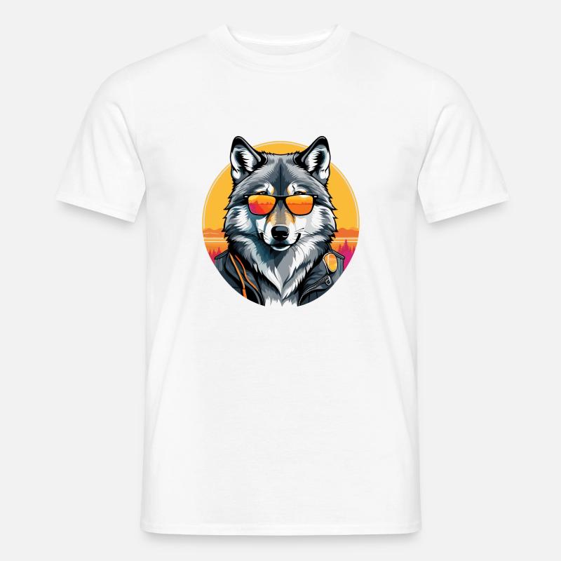 Wolf - Männer T-Shirt - Weiß