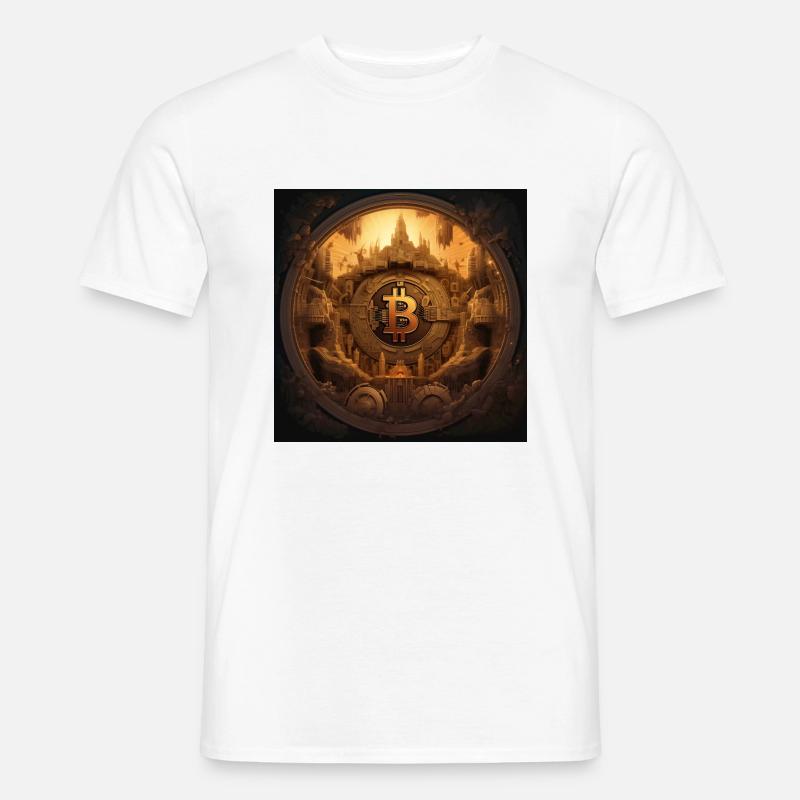 Bitcoin Krypto Blockchain Design - Männer T-Shirt - Weiß