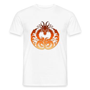 Fantasy Dragon Anime Dragon Head Reptile mythique - T-shirt homme - blanc - Devant - AI Model Male 178 dark (178cm)