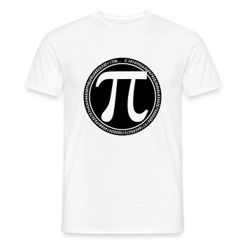 Symbole Pi rond Blanc sur Noir mod long Pi Grec - T-shirt homme - blanc - Devant - AI Model Male 178 dark (178cm)