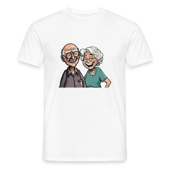 Rire des retraités des aînés - T-shirt homme - blanc - Devant - AI Model Male 178 dark (178cm)