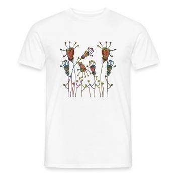 Flowers - Men's T-Shirt - white - Front - AI Model Male 178 dark (178cm)