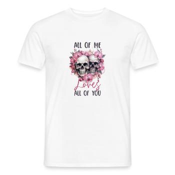 Tout de moi vous aime tous Squelettes de la Saint-Valentin - T-shirt homme - blanc - Devant - AI Model Male 178 dark (178cm)