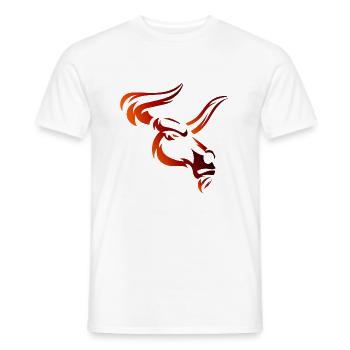 Stier Stierkopf Kopf Logo Steak Beast Gym Horn - Männer T-Shirt - Weiß - Vorne - AI Model Male 178 dark (178cm)