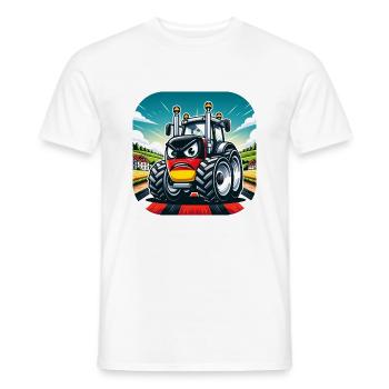 Angry German Tractor 04 - Men's T-Shirt - white - Front - AI Model Male 178 dark (178cm)