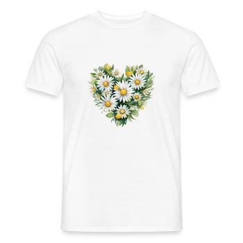 Gänseblümchen-Herz - Männer T-Shirt - Weiß - Vorne - AI Model Male 178 dark (178cm)