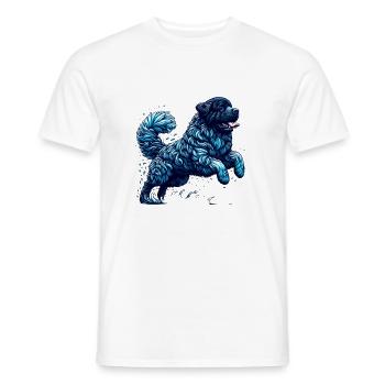 Newfy Wave of Joy - blue - Männer T-Shirt - Weiß - Vorne - AI Model Male 178 dark (178cm)
