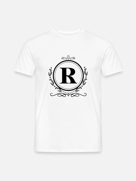 Buchstabe R Dekoration - Männer T-Shirt - Weiß