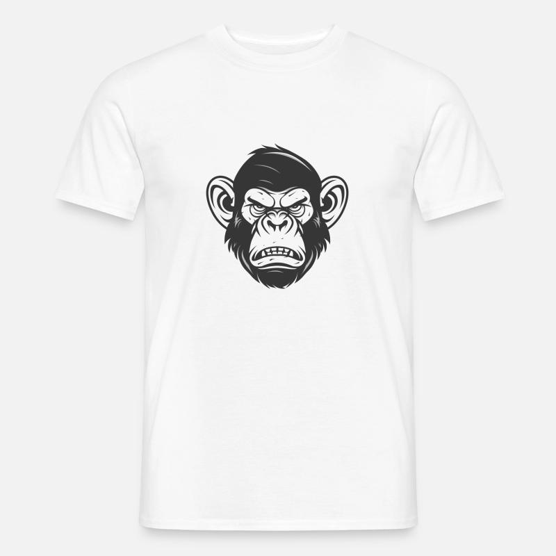 Angry Monkey - Männer T-Shirt - Weiß