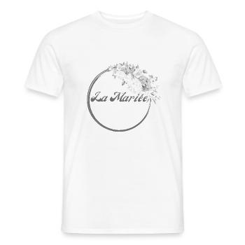 Die weiße Blumenbraut - Braut Geschenkidee - Männer T-Shirt - Weiß - Vorne - AI Model Male 178 dark (178cm)