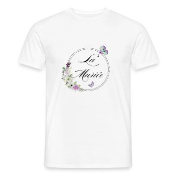 Der Braut-Schmetterling - Braut-Geschenkidee - Männer T-Shirt - Weiß - Vorne - AI Model Male 178 dark (178cm)
