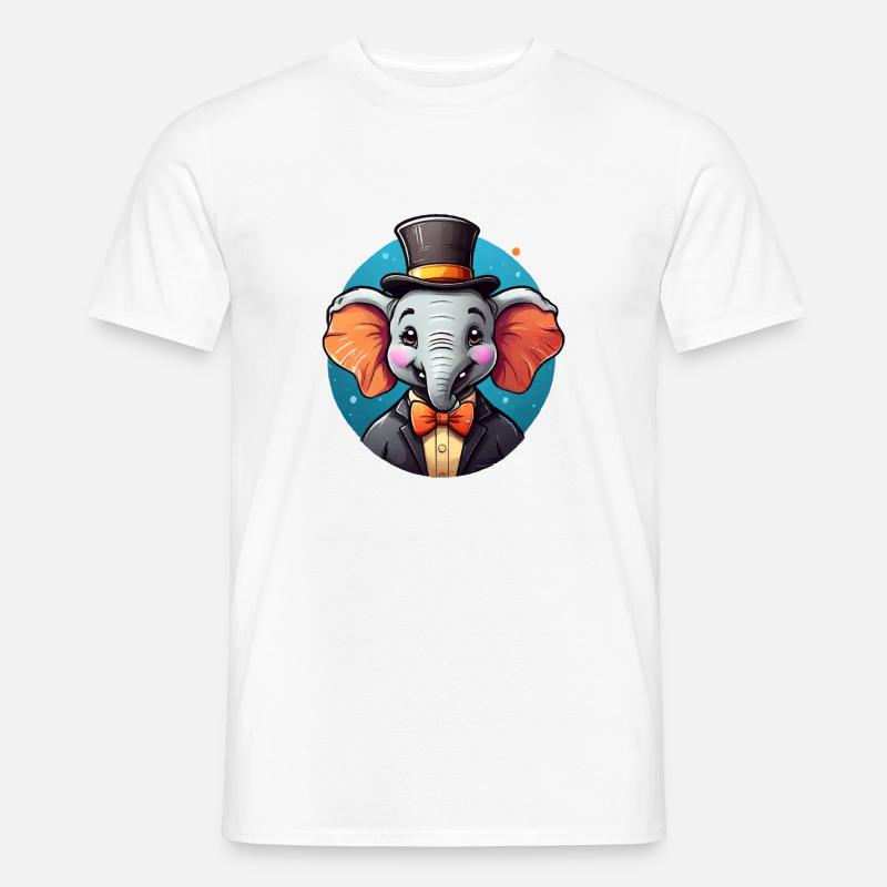 Lustiger Comic Elefant - Männer T-Shirt - Weiß