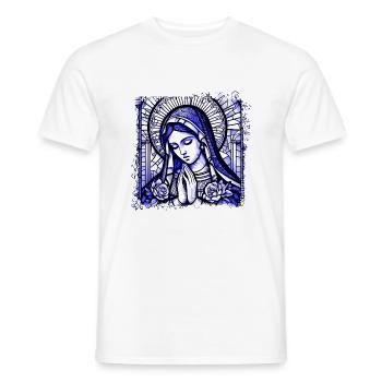 virgin mary jesus bible christian religion christian - Men's T-Shirt - white - Front - AI Model Male 178 dark (178cm)