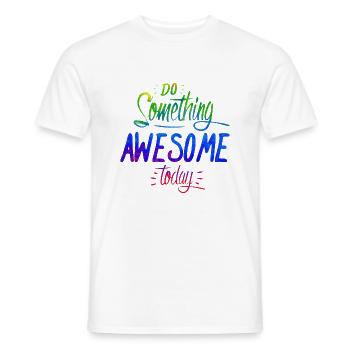 Slogan Illustration Stil Kunst Vektor Mode Grafik - Männer T-Shirt - Weiß - Vorne - AI Model Male 178 dark (178cm)