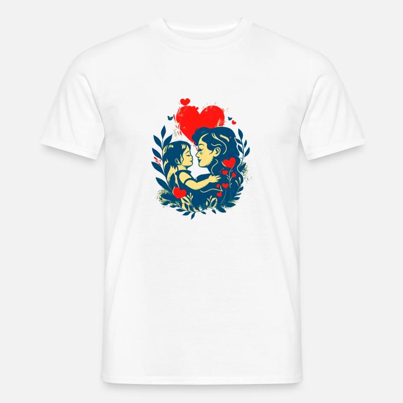 Mutter und Kind im Angesicht - Männer T-Shirt - Weiß