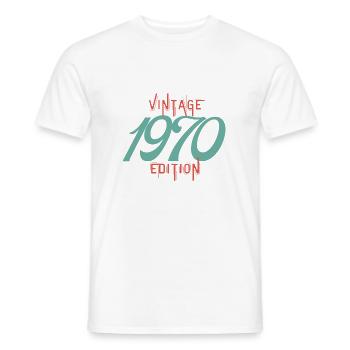 Vintage-Ausgabe aus den 1970er Jahren - Männer T-Shirt - Weiß - Vorne - AI Model Male 178 dark (178cm)