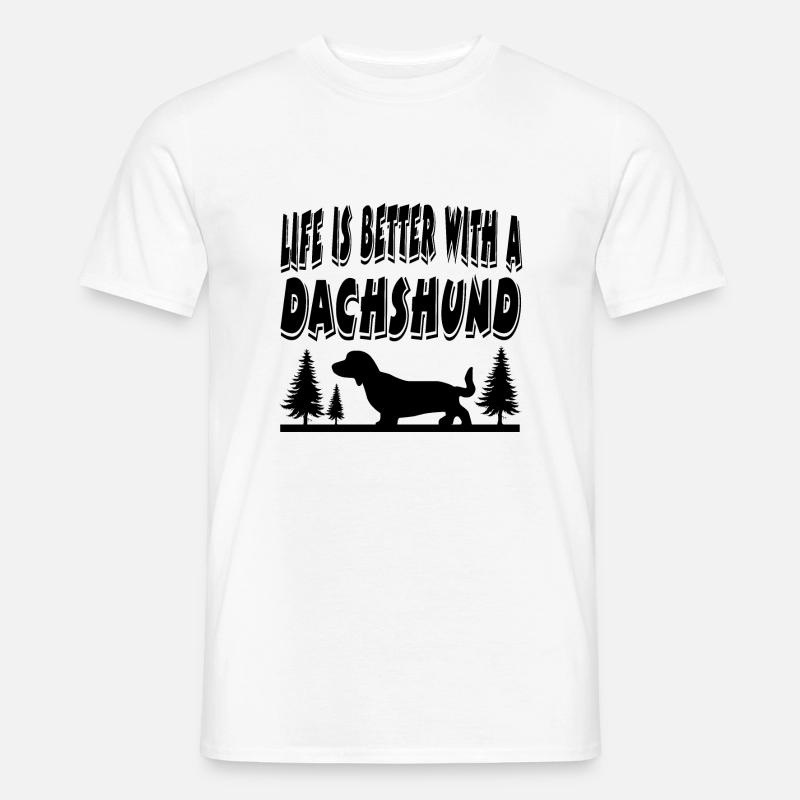 Dackel - Männer T-Shirt - Weiß