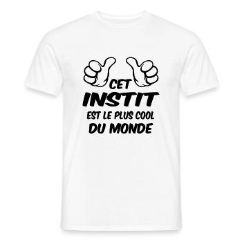 MEILLEUR INSTIT - T-shirt homme - blanc - Devant - AI Model Male 178 dark (178cm)