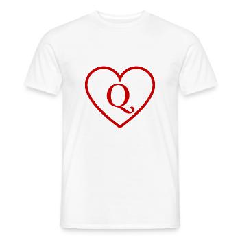 Buchstabe q rotes Herz - Männer T-Shirt - Weiß - Vorne - AI Model Male 178 dark (178cm)