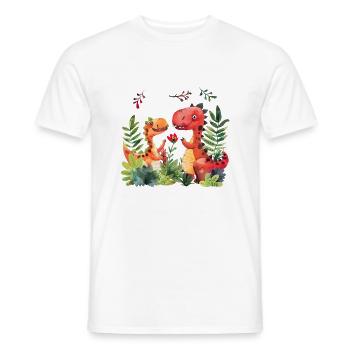 Why are dinosaurs so popular with children? - Men's T-Shirt - white - Front - AI Model Male 178 dark (178cm)