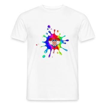 Kroatien hrvatska kroatien hrv hr zagreb geteilte Flagge - Männer T-Shirt - Weiß - Vorne - AI Model Male 178 dark (178cm)