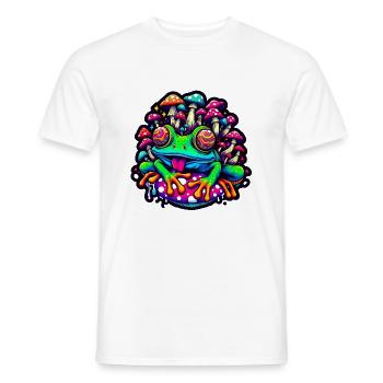 Psychedelischer Frosch mit Pilzen - Männer T-Shirt - Weiß - Vorne - AI Model Male 178 dark (178cm)