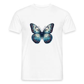 Blue Butterfly - Butterfly - Men's T-Shirt - white - Front - AI Model Male 178 dark (178cm)