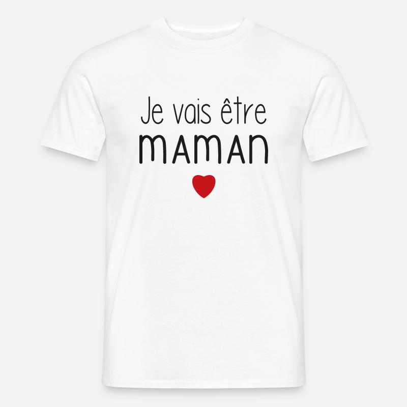 Ich werde Mama - Herz - Männer T-Shirt - Weiß