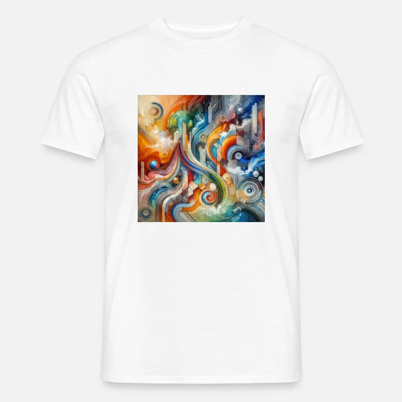 Lebhafter Fluss - Abstraktes Gemälde - Männer T-Shirt - Weiß