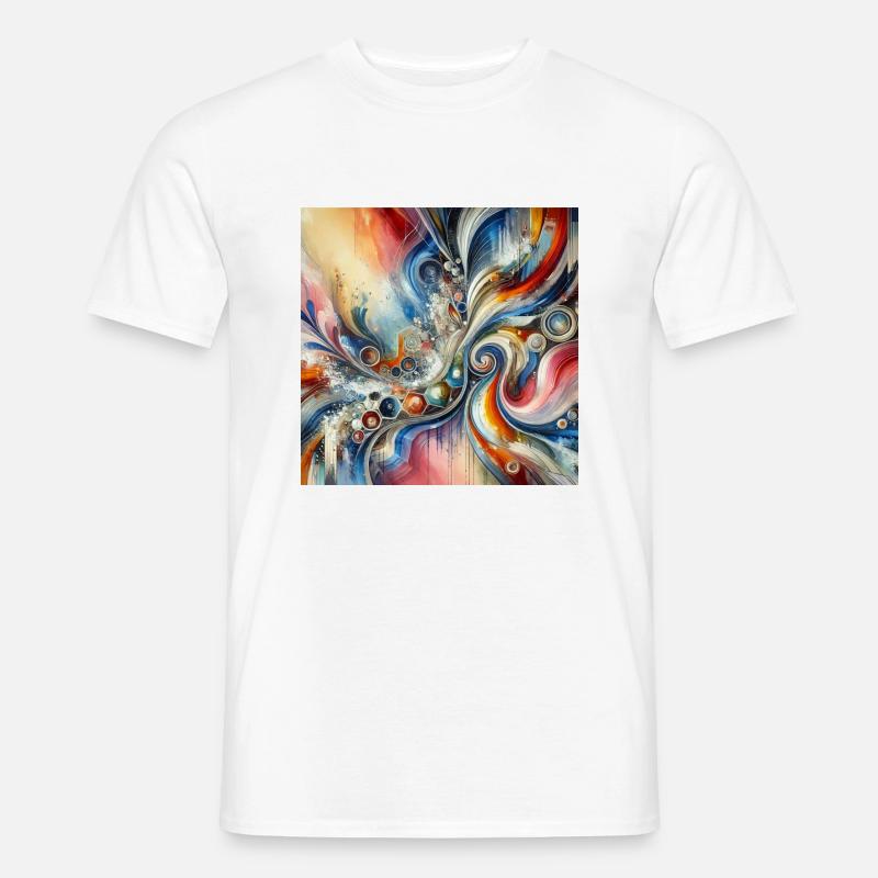 Lebendige Echos - Abstraktes Gemälde - Männer T-Shirt - Weiß
