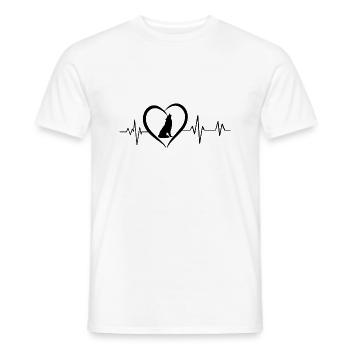 Wolf Herzschlag - Männer T-Shirt - Weiß - Vorne - AI Model Male 178 dark (178cm)