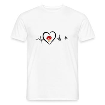 battement de cœur champignon - T-shirt homme - blanc - Devant - AI Model Male 178 dark (178cm)