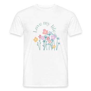 Love my life - Männer T-Shirt - Weiß - Vorne - AI Model Male 178 dark (178cm)