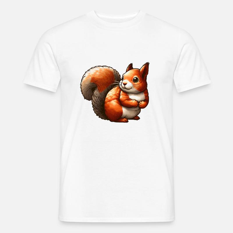 Süßes rotes Eichhörnchen - Männer T-Shirt - Weiß
